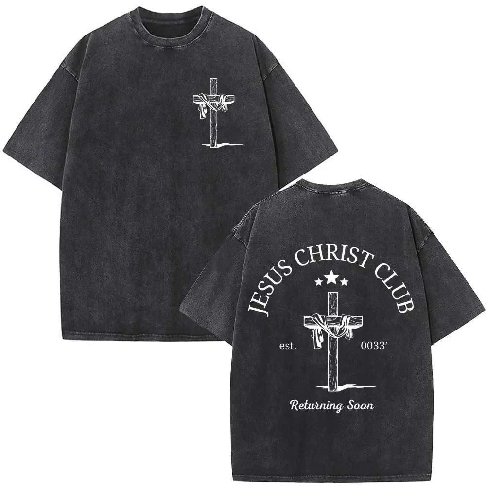 Christian Jesus Christ Club Bible Verse Washed T-shirt Summer Male Fashion Oversized Streetwear Men Women Vintage Cool T Shirts
Christian Jesus Christ Club Bible Verse Washed T-shirt Summer Male Fashion Oversized Streetwear Men Women Vintage Cool T Shirts