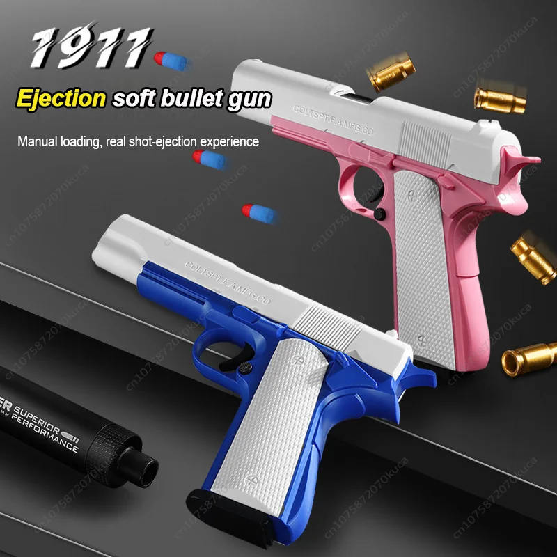 Toy Gun Pistol Soft Bullet M1911 Shell Ejected Foam Darts Blaster Manual Airsoft Weapon with Silencer For Kids Adults
Toy Gun Pistol Soft Bullet M1911 Shell Ejected Foam Darts Blaster Manual Airsoft Weapon with Silencer For Kids Adults