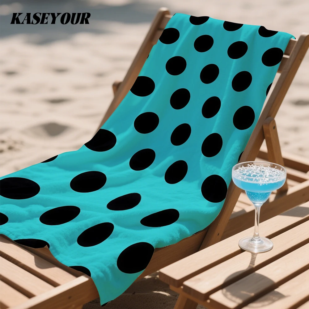 Turquoise & Black Polka Dots Oversized Microfiber Beach Towel Sand Proof Quick Dry, Absorbent for Swimming Pool Travel Camping
Turquoise & Black Polka Dots Oversized Microfiber Beach Towel Sand Proof Quick Dry, Absorbent for Swimming Pool Travel Camping