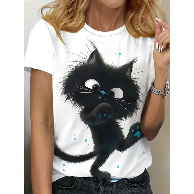 Cute Cat Dog Pattern T Shirt For Women Fun Animals 3D Print Short Sleeves Summer Oversized T-Shirts O-Neck Tops Tees Streetwear
Cute Cat Dog Pattern T Shirt For Women Fun Animals 3D Print Short Sleeves Summer Oversized T-Shirts O-Neck Tops Tees Streetwear