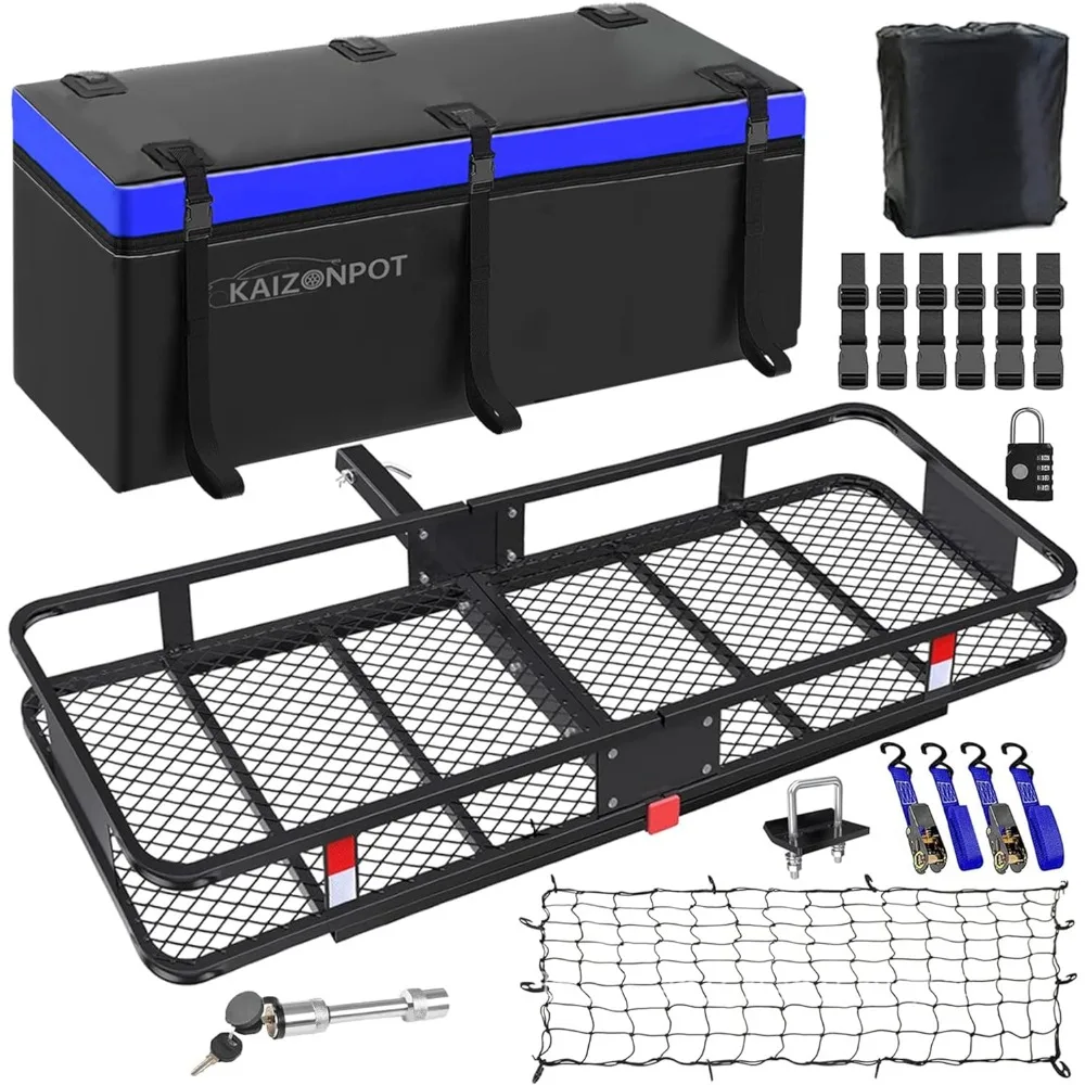 x 6" Trailer Hitch Cargo Carrier Hitch Mount & 20cu Waterproof Cargo Bag, Folding Vehicle Cargo Basket 550lb Capac
x 6" Trailer Hitch Cargo Carrier Hitch Mount & 20cu Waterproof Cargo Bag, Folding Vehicle Cargo Basket 550lb Capac