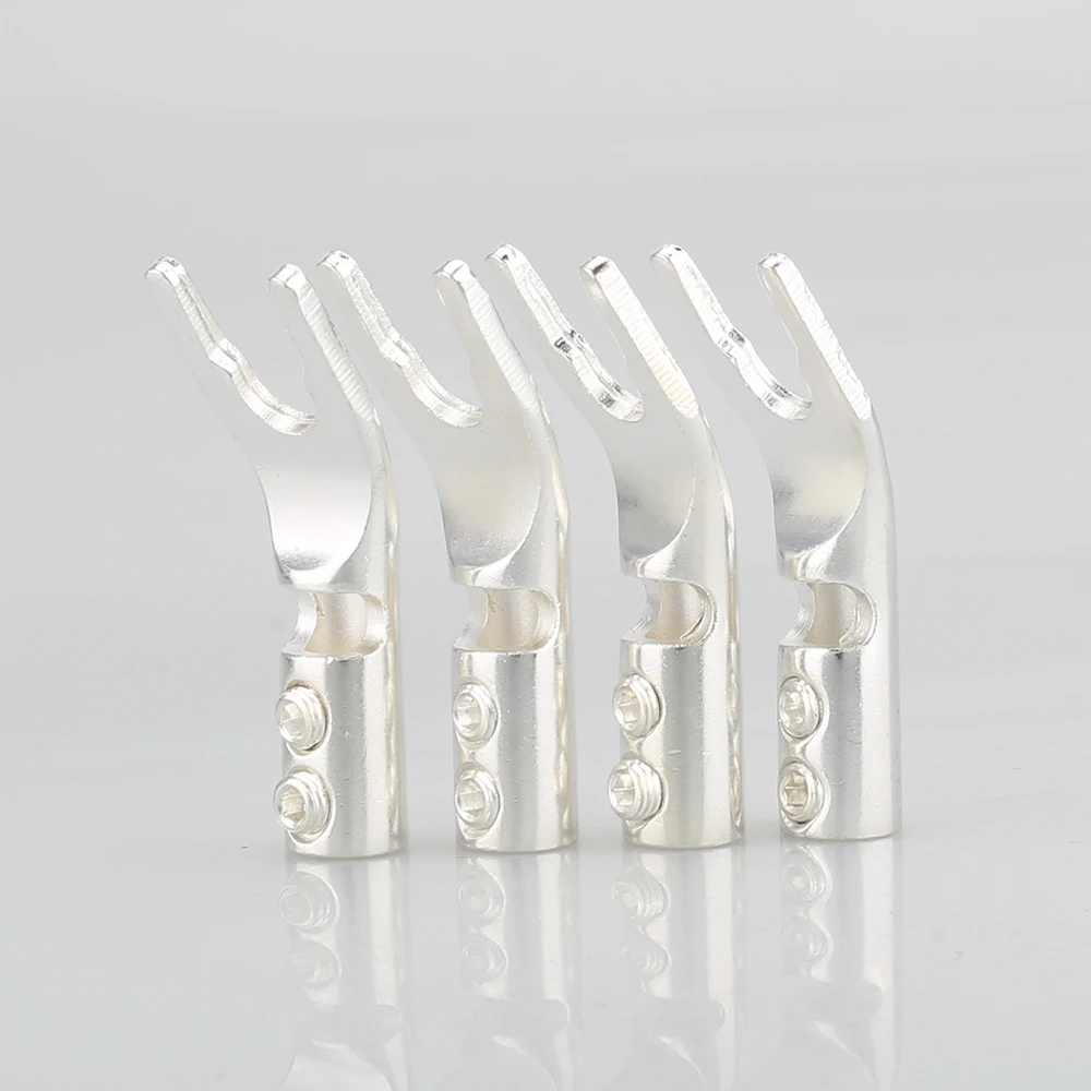 8xAudiocrast copper Silver Plated Spade Plug Speaker Cable Wire Connector HiFi Fork Connector
8xAudiocrast copper Silver Plated Spade Plug Speaker Cable Wire Connector HiFi Fork Connector