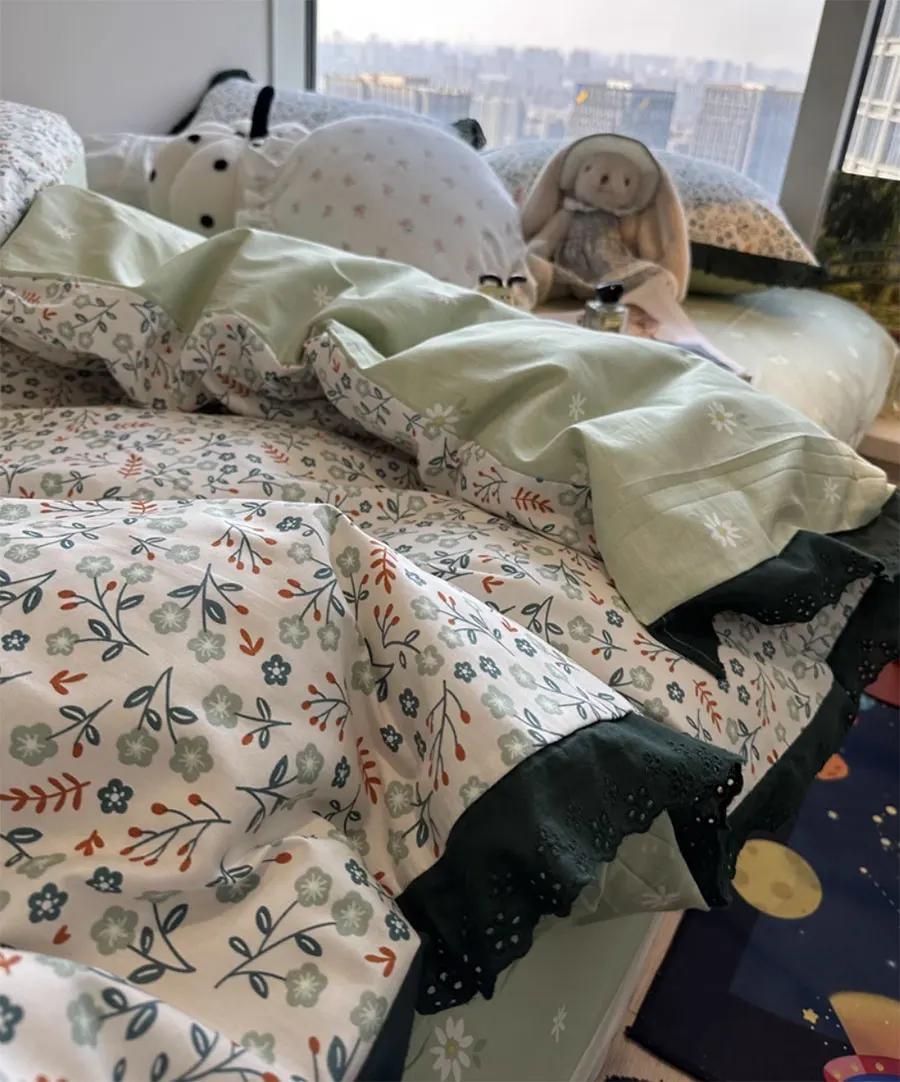 Romantic sweet lace flower green bedding set,twin full queen lovely floral cotton home textile bed sheet pillow case quilt cover
Romantic sweet lace flower green bedding set,twin full queen lovely floral cotton home textile bed sheet pillow case quilt cover