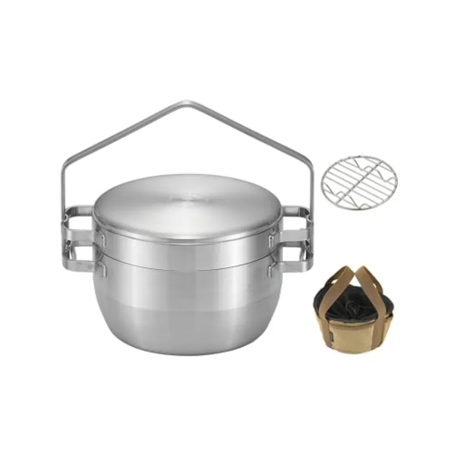 1.5 Quart Stainless Steel Dutch Oven 6-Inch 2-in-1 Skillet Lid Solo Camping Cookware Set DO-25 for Outdoor Cooking Silver
1.5 Quart Stainless Steel Dutch Oven 6-Inch 2-in-1 Skillet Lid Solo Camping Cookware Set DO-25 for Outdoor Cooking Silver