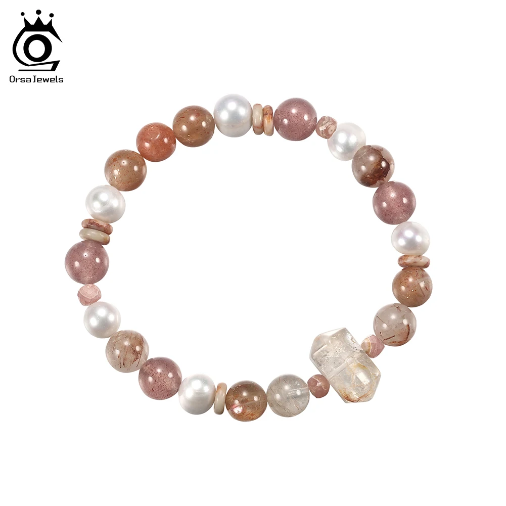 ORSA JEWELS Quartz Crystal Bracelet Retro Natural Stone Beads Bracelet for Women Elastic Rope Jewelry Valentine's Day Gift GMB97
ORSA JEWELS Quartz Crystal Bracelet Retro Natural Stone Beads Bracelet for Women Elastic Rope Jewelry Valentine's Day Gift GMB97