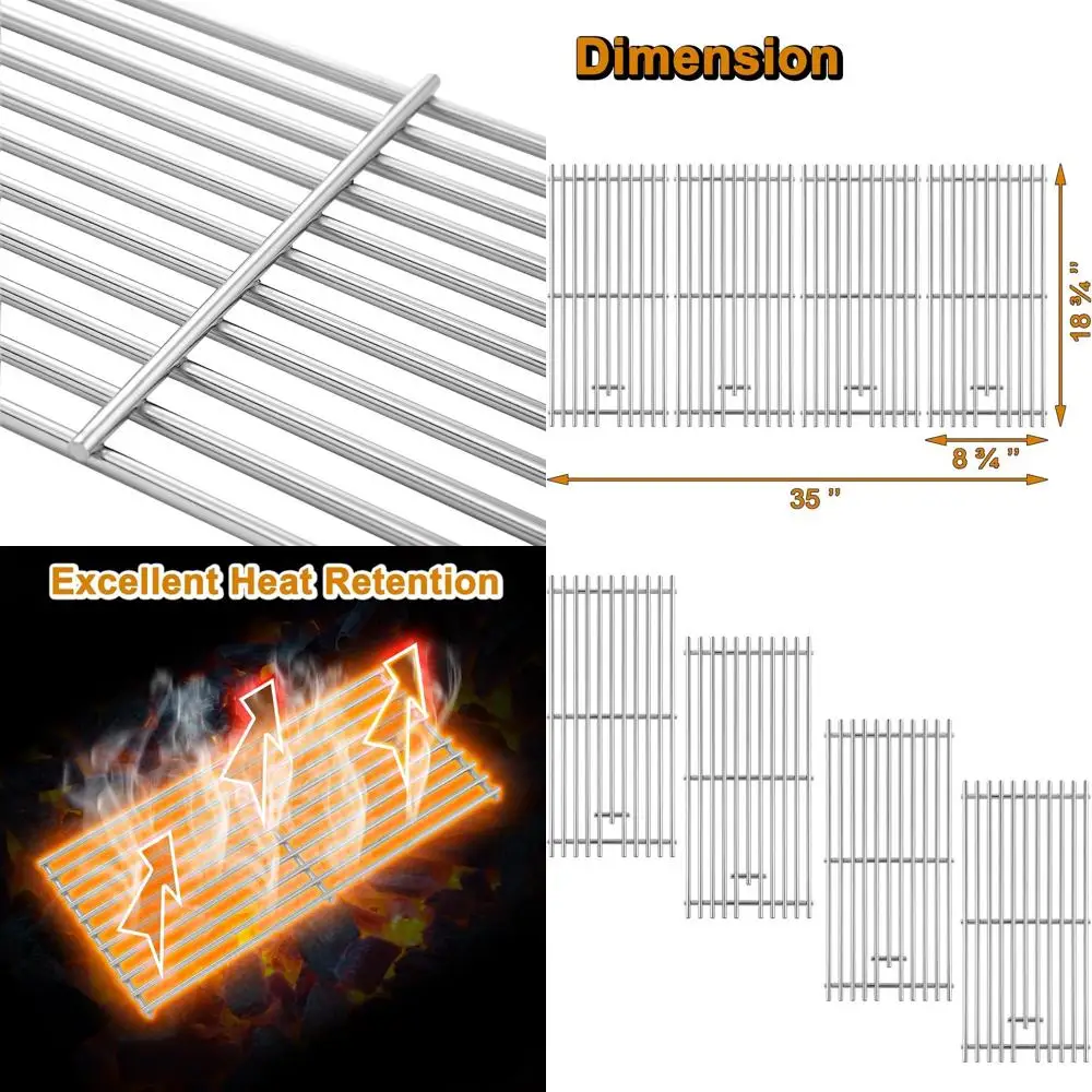 Решетки для гриля из нержавеющей стали для 6 запасных частей горелок, решетки для приготовления пищи для уличных кухонь
Решетки для гриля из нержавеющей стали для 6 запасных частей горелок, решетки для приготовления пищи для уличных кухонь