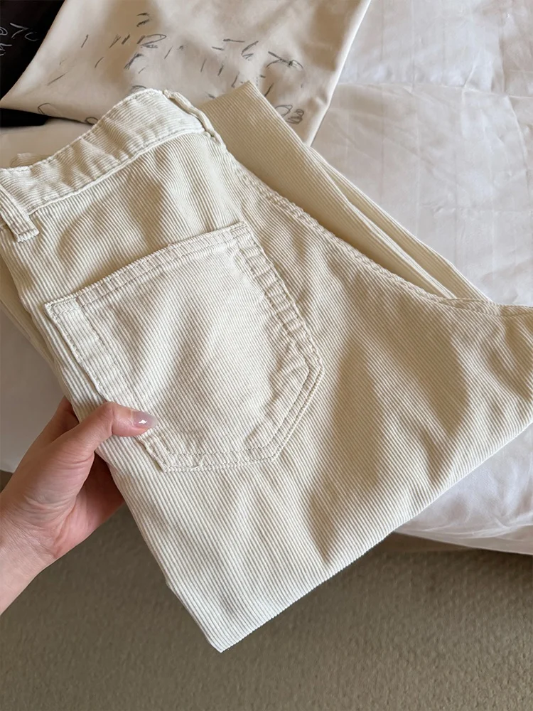 Simple Stylish White Corduroy Straight Leg High Waist Long Pants Women's Spring 2026 New Arrival Casual Pants by Divine Pants...
Simple Stylish White Corduroy Straight Leg High Waist Long Pants Women's Spring 2026 New Arrival Casual Pants by Divine Pants...