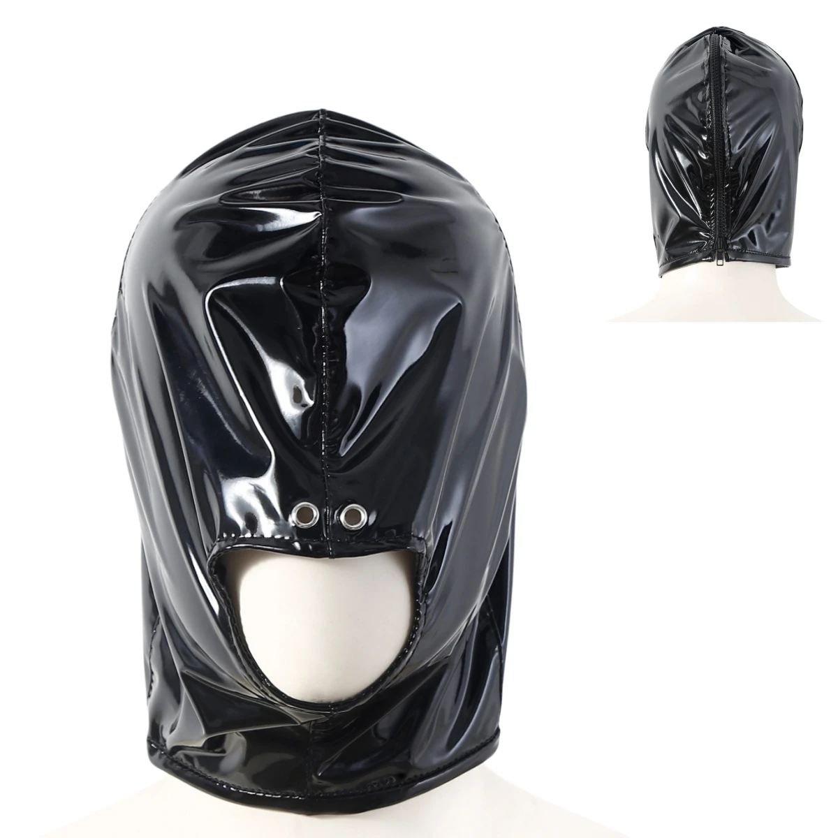 Open Mouth Cosplay Soft Glossy Leather Full Cover Hood with Zipper Anime Halloween Party Costume Props Stage Performance Mask
Open Mouth Cosplay Soft Glossy Leather Full Cover Hood with Zipper Anime Halloween Party Costume Props Stage Performance Mask