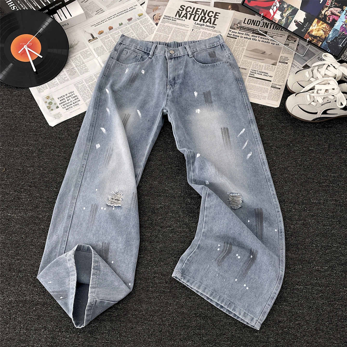 Tie Dye Men's Jeans Casual Loose Fit Straight Leg Jeans Distred Long Trousers Water Waed Street Sle fiti Leisure
Tie Dye Men's Jeans Casual Loose Fit Straight Leg Jeans Distred Long Trousers Water Waed Street Sle fiti Leisure