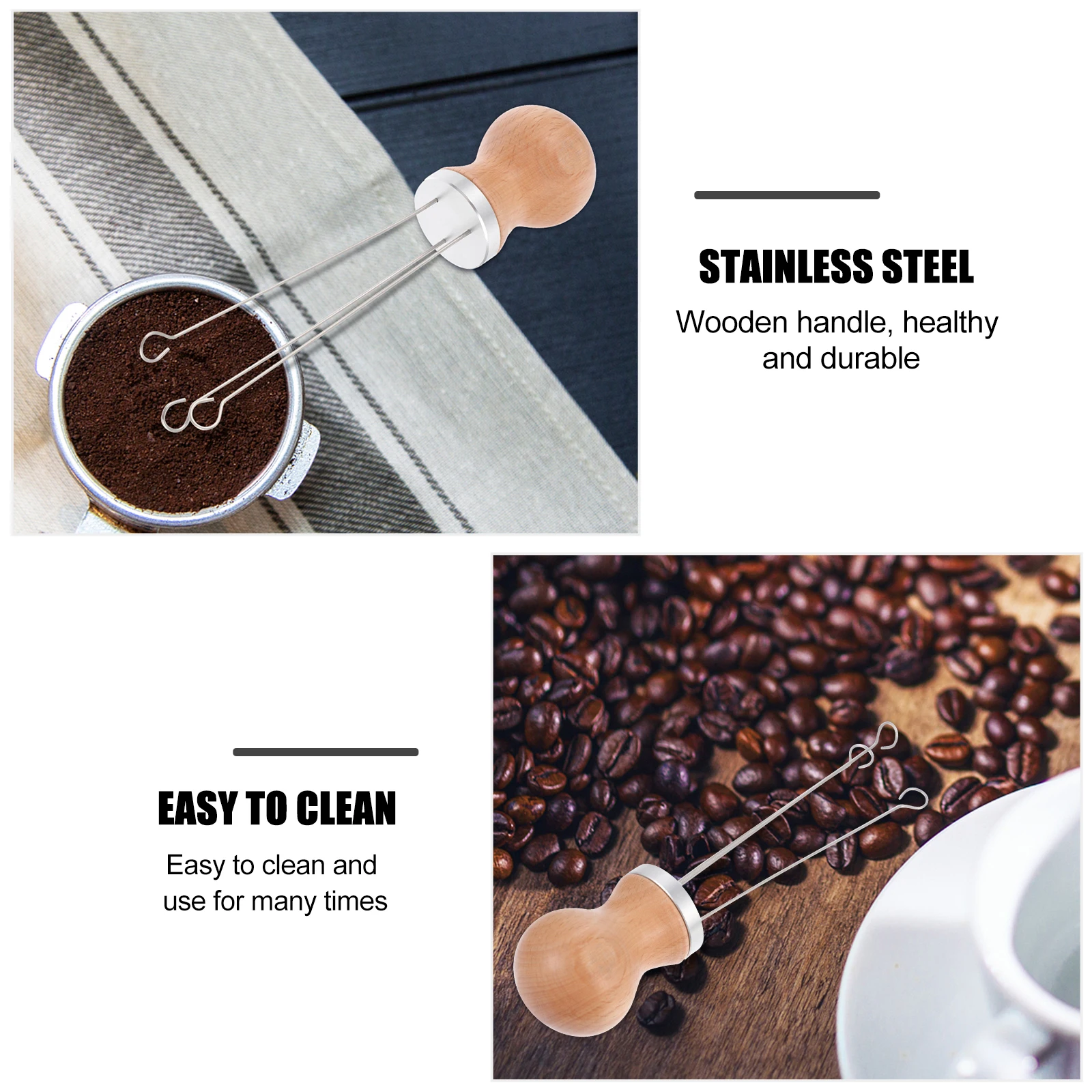Coffee Powder Stirrer 304 Stainless Steel Wood H Espresso Tool Beige Color Practical Coffee Accessory Gardening Supplies
Coffee Powder Stirrer 304 Stainless Steel Wood H Espresso Tool Beige Color Practical Coffee Accessory Gardening Supplies