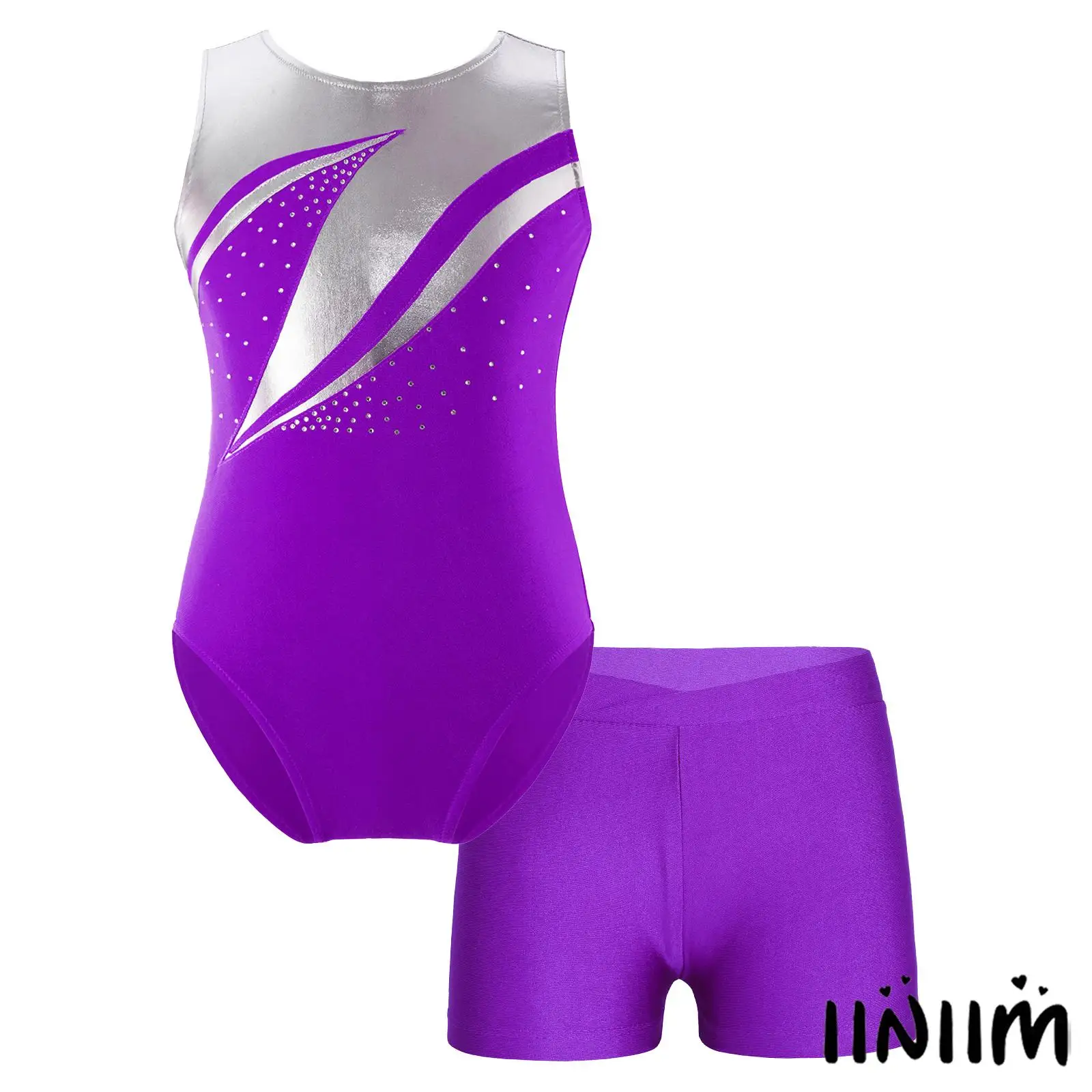 Kids Girls Dance Leotard Set Sparkling Rhinestones with V-Front Shorts Stretch Patchwork Outfit for Ballet Skating Performance
Kids Girls Dance Leotard Set Sparkling Rhinestones with V-Front Shorts Stretch Patchwork Outfit for Ballet Skating Performance