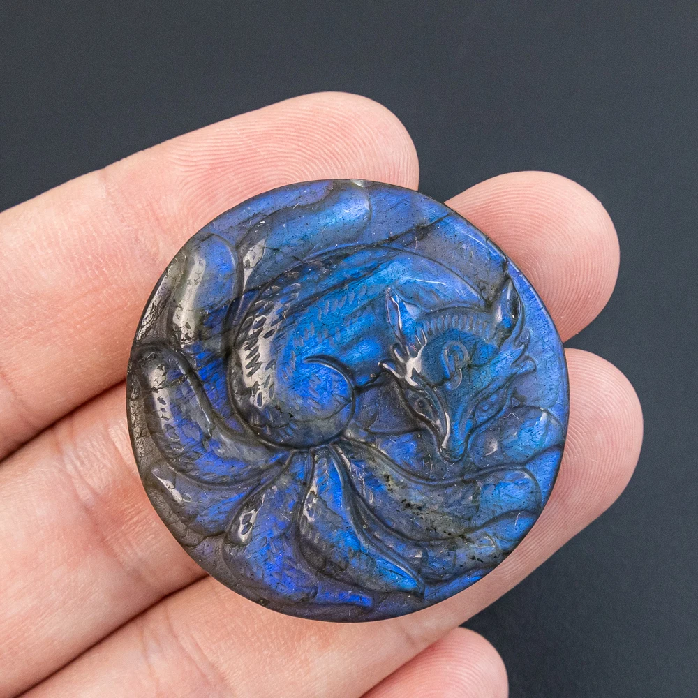 Девятихвостая подвеска в форме лисы из лабрадорита, заготовка 39X39X9 мм, уникальный желтый, синий, вспышка, драгоценный камень для Haute Couture, ожерелье, аксессуары
Девятихвостая подвеска в форме лисы из лабрадорита, заготовка 39X39X9 мм, уникальный желтый, синий, вспышка, драгоценный камень для Haute Couture, ожерелье, аксессуары