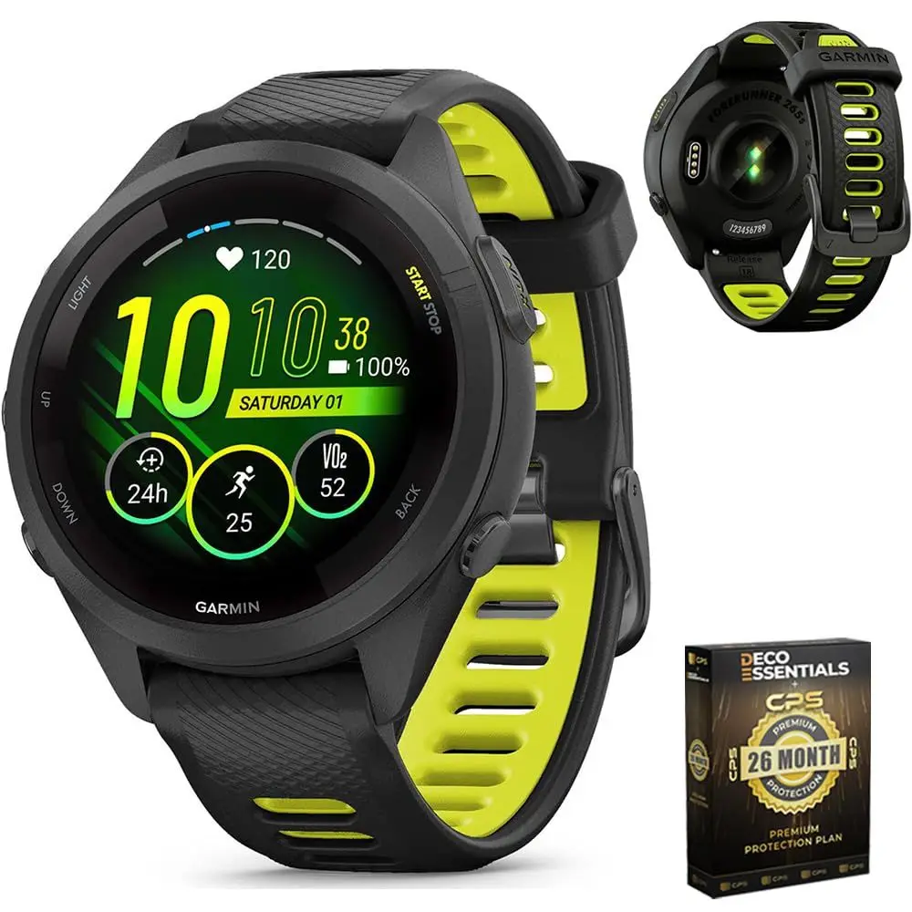 0100281003 Forerunner 265S GPS Smartwatch Black Amp Yellow Bundle with Deco Essentials Exclusive 26 Month CPS Enhanced Protecti
0100281003 Forerunner 265S GPS Smartwatch Black Amp Yellow Bundle with Deco Essentials Exclusive 26 Month CPS Enhanced Protecti