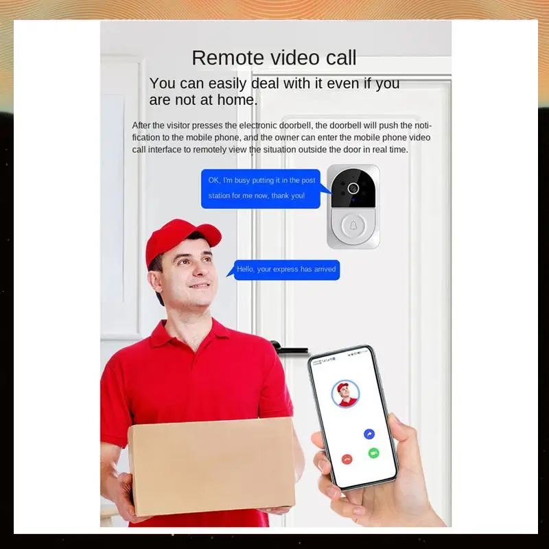 Smart Wireless Remote Video Doorbell With Chime Home Intercom HD Night Vision Wifi Security Doorbell White Smart Doorbell Cam-Y0
Smart Wireless Remote Video Doorbell With Chime Home Intercom HD Night Vision Wifi Security Doorbell White Smart Doorbell Cam-Y0