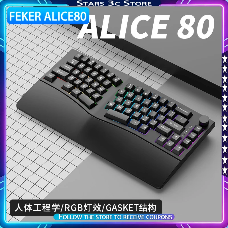 Feker Alice80 Mechanical Keyboard Ergonomic 3 ° Slope Gakset Structure QMK VIA Hot Swappable RGB Customized Gaming Keyboard
Feker Alice80 Mechanical Keyboard Ergonomic 3 ° Slope Gakset Structure QMK VIA Hot Swappable RGB Customized Gaming Keyboard