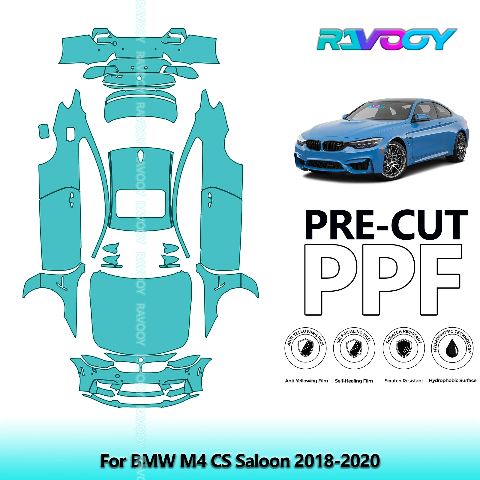 Car Precut PPF Paint Protection Film Full Vehicle For BMW M4 CS Saloon 2018-2020
Car Precut PPF Paint Protection Film Full Vehicle For BMW M4 CS Saloon 2018-2020