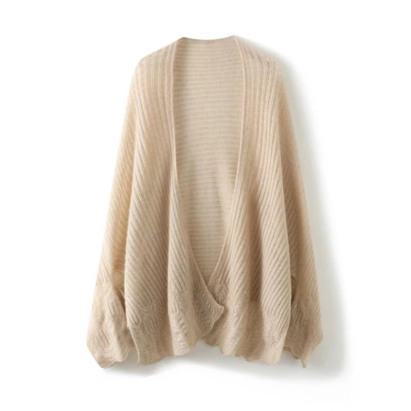 Spring And Winter New 100% Pure Wool Shawl Pure Color Hollow Lace With Lazy Knit Cashmere Cardigan Women's Shawl
Spring And Winter New 100% Pure Wool Shawl Pure Color Hollow Lace With Lazy Knit Cashmere Cardigan Women's Shawl