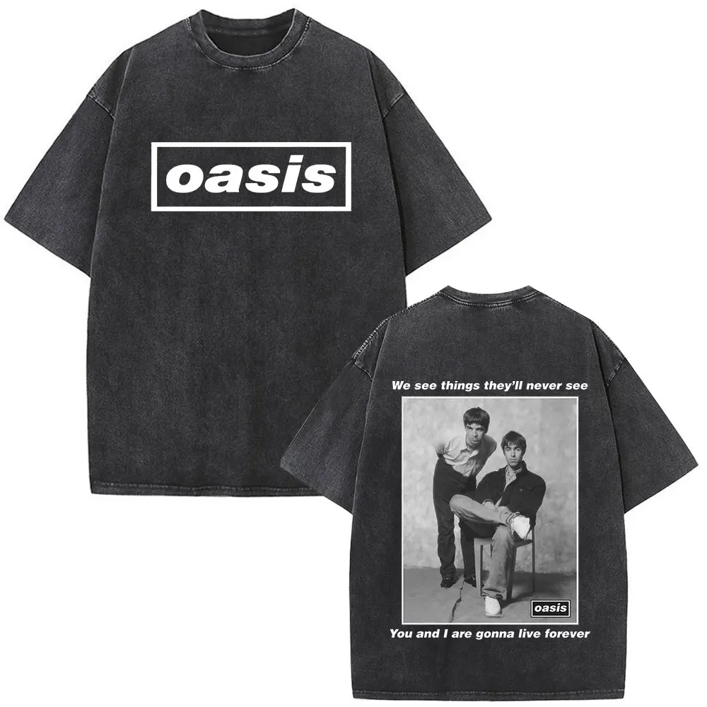 O-Oasis T-Shirts British Rock Band Vintage Washed T-shirt Men Women Clothing Cotton Casual Short Sleeve T Shirts Tops Streetwear
O-Oasis T-Shirts British Rock Band Vintage Washed T-shirt Men Women Clothing Cotton Casual Short Sleeve T Shirts Tops Streetwear