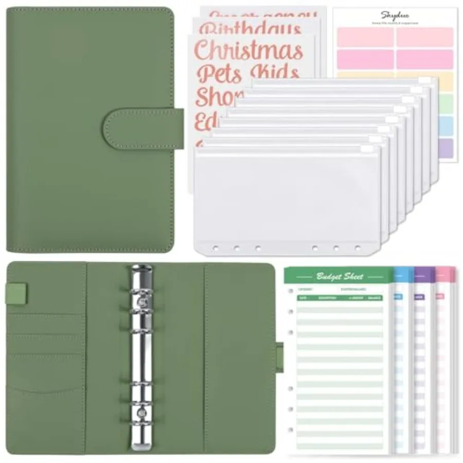 Budget Binder with 8pcs Zipper Envelopes, Money Organizer for Cash with 12pcs Expense Sheets and 24 Rose Gold Sticky Labels
Budget Binder with 8pcs Zipper Envelopes, Money Organizer for Cash with 12pcs Expense Sheets and 24 Rose Gold Sticky Labels