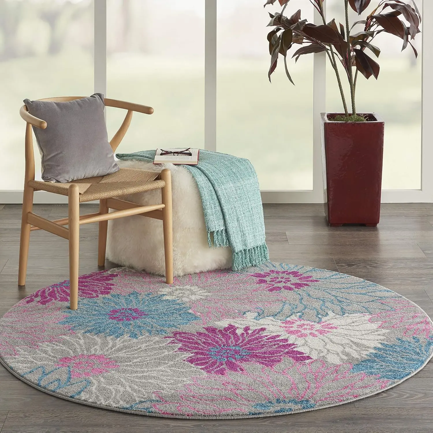 Passion Grey 4' X Round Area Rug, Floral, Farmhouse, Easy Cleaning, Non Shedding, Bed Room, Living Room, Dining Room, Kitchen,
Passion Grey 4' X Round Area Rug, Floral, Farmhouse, Easy Cleaning, Non Shedding, Bed Room, Living Room, Dining Room, Kitchen,