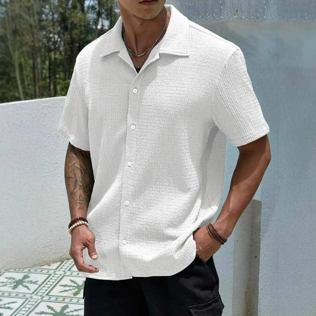 Summer Men's Jacquard Drape Shirt Standard Fit Short Sleeve CleanFit European American Style Non-Iron Processing Polyester PU
Summer Men's Jacquard Drape Shirt Standard Fit Short Sleeve CleanFit European American Style Non-Iron Processing Polyester PU