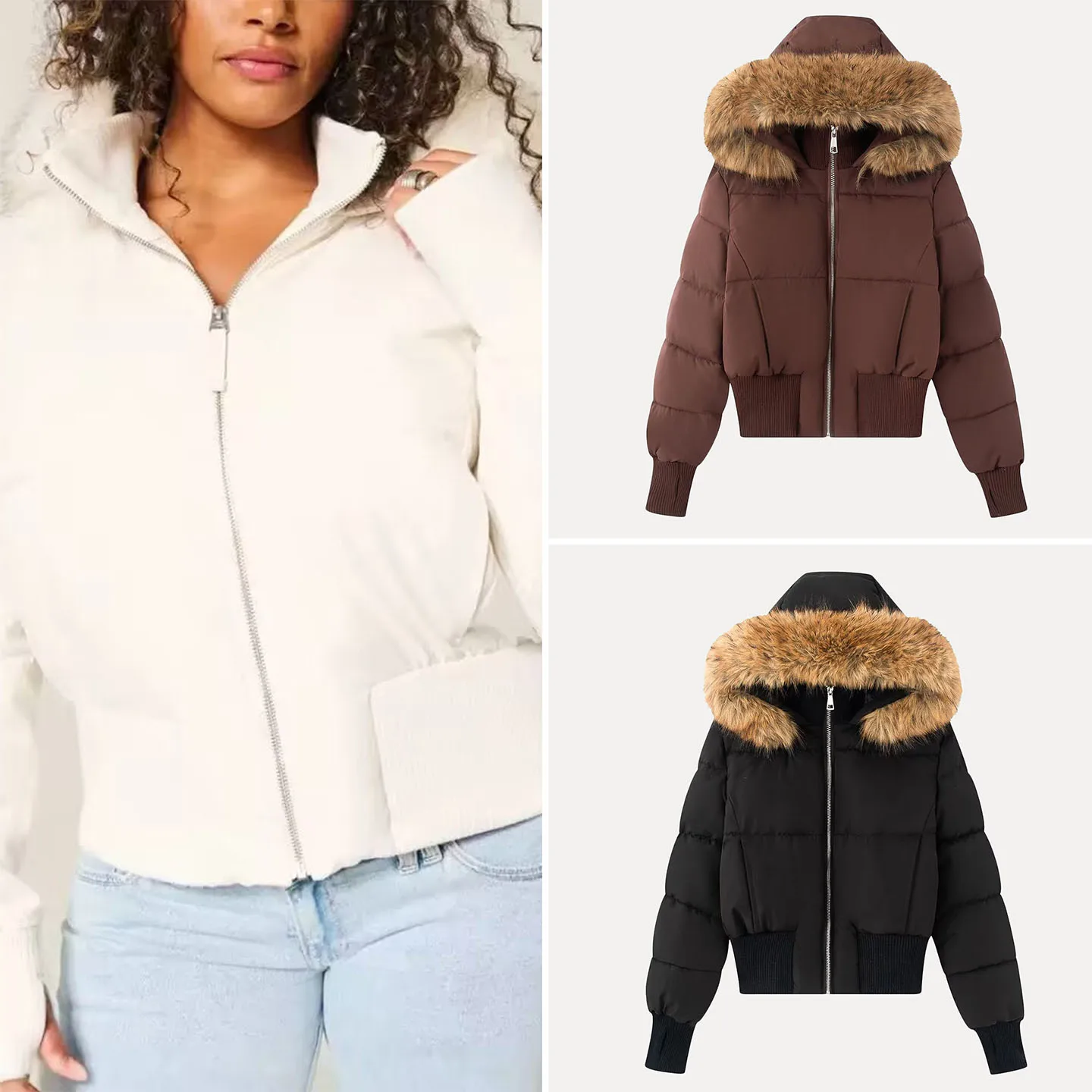 Winter 2025 Women's Faion Warm Coat Zipper Collar Hat Inteated Outerwear Stand Version Long Sve Regular Length
Winter 2025 Women's Faion Warm Coat Zipper Collar Hat Inteated Outerwear Stand Version Long Sve Regular Length