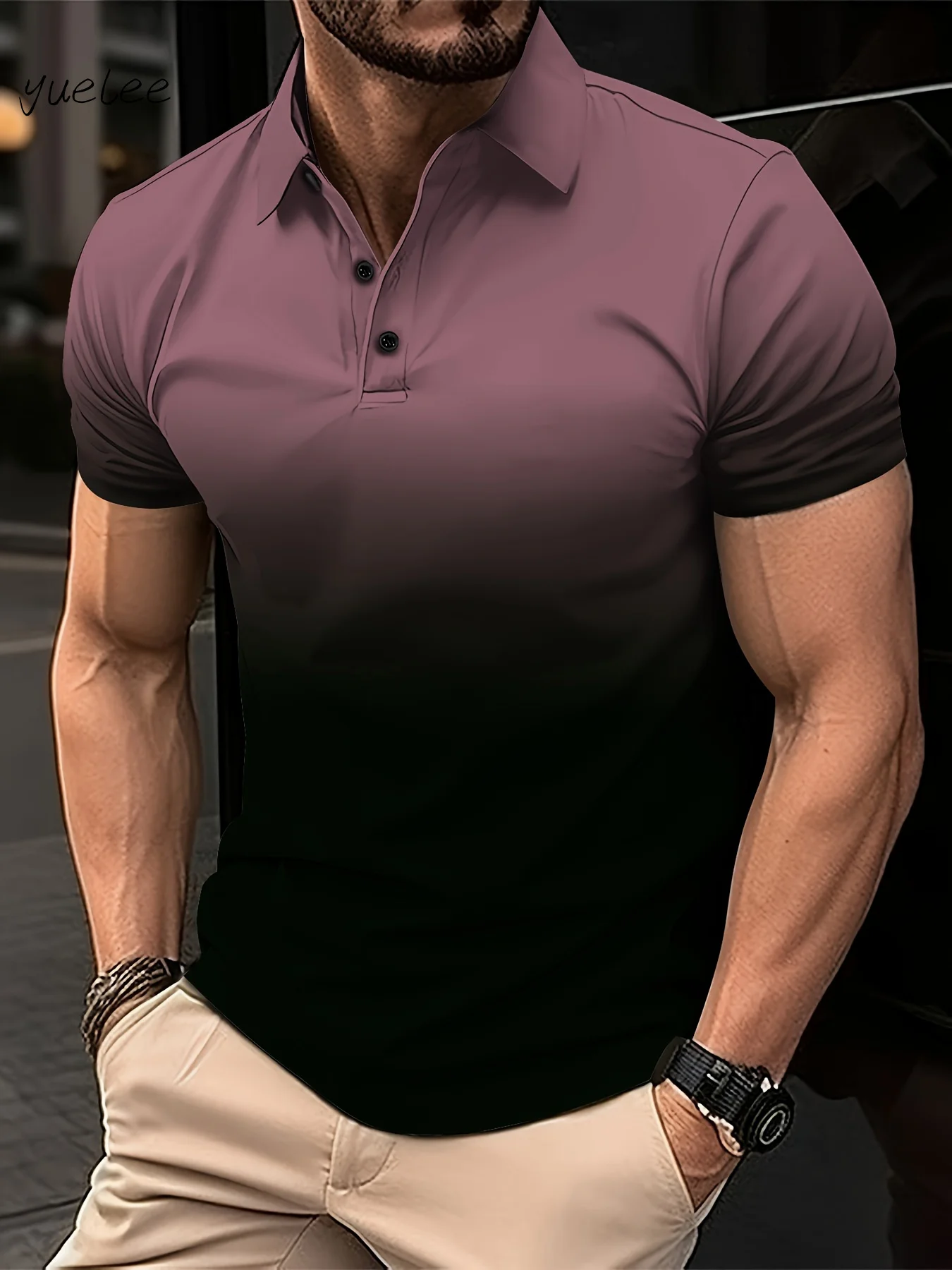 Men's Fashion Gradient Printing Polo Shirt Simple Short-sleeved Lapel Shirt Summer Outdoor Leisure Comfortable Versatile Tops
Men's Fashion Gradient Printing Polo Shirt Simple Short-sleeved Lapel Shirt Summer Outdoor Leisure Comfortable Versatile Tops