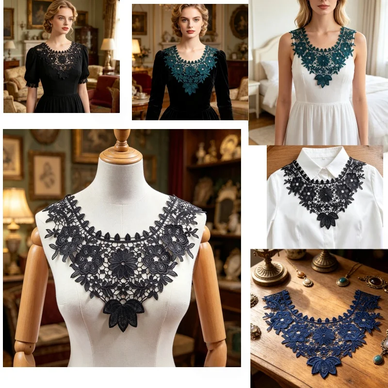 Two sets of exquisite lace embroidery fabric accessories for DIY, which can be sewn onto tops, dresses and skirts.
Two sets of exquisite lace embroidery fabric accessories for DIY, which can be sewn onto tops, dresses and skirts.