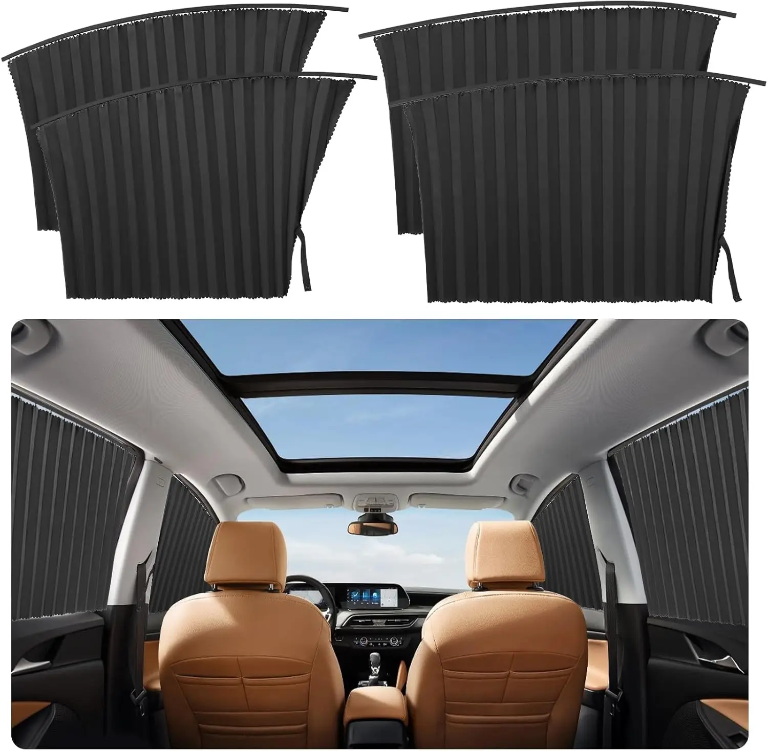 4 Pcs Car Side Window Sun Shades - Magnetic Track Blinds Curtains, Summer Sunshade Accessories, Protecting Infant Sleep Privacy
4 Pcs Car Side Window Sun Shades - Magnetic Track Blinds Curtains, Summer Sunshade Accessories, Protecting Infant Sleep Privacy