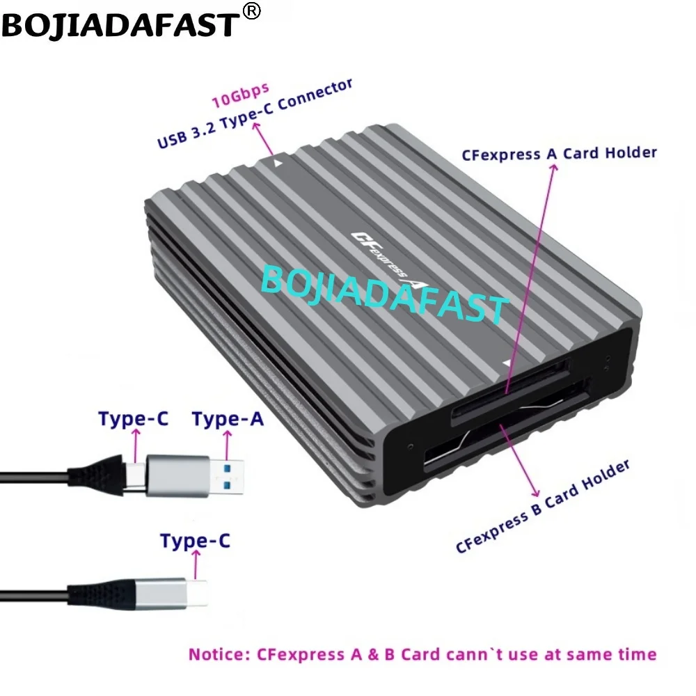 10Gbps USB 3.2 Type-C to A B CFexpress Memory Card Reader Adapter Aluminium Case OTG Data Cable
10Gbps USB 3.2 Type-C to A B CFexpress Memory Card Reader Adapter Aluminium Case OTG Data Cable