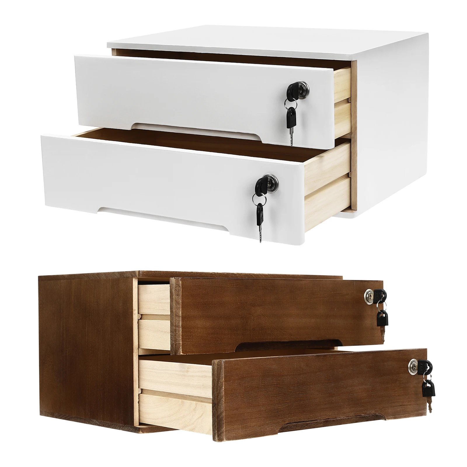 Wooden Desktop Storage Box with 2 Lockable Drawers, Compact and Space-Saving, Easy to Clean, Ideal for Home Office Organization
Wooden Desktop Storage Box with 2 Lockable Drawers, Compact and Space-Saving, Easy to Clean, Ideal for Home Office Organization