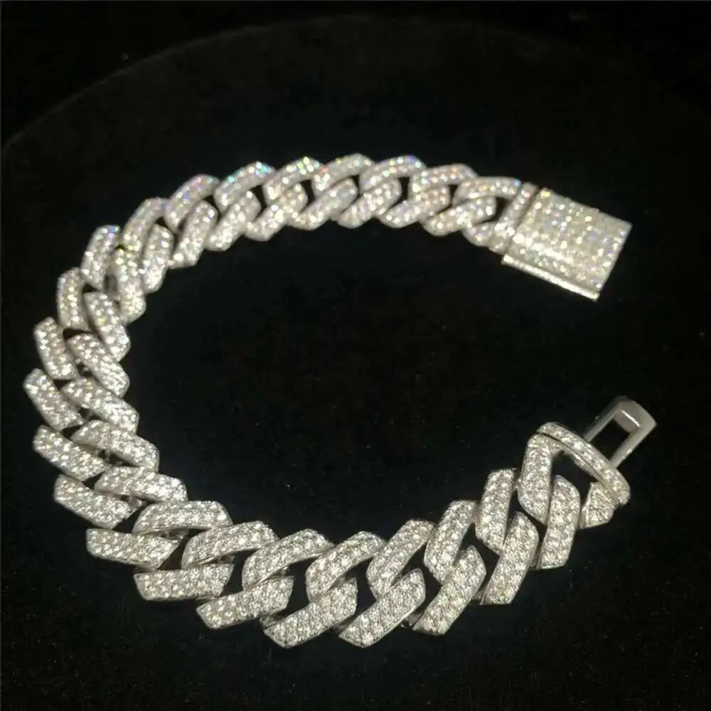 Hot Sale Hiphop Cuban Chain Iced Out 15mm 925 Sterling Silver Vvs Moissanite Cuban Link Chain Bracelet
Hot Sale Hiphop Cuban Chain Iced Out 15mm 925 Sterling Silver Vvs Moissanite Cuban Link Chain Bracelet