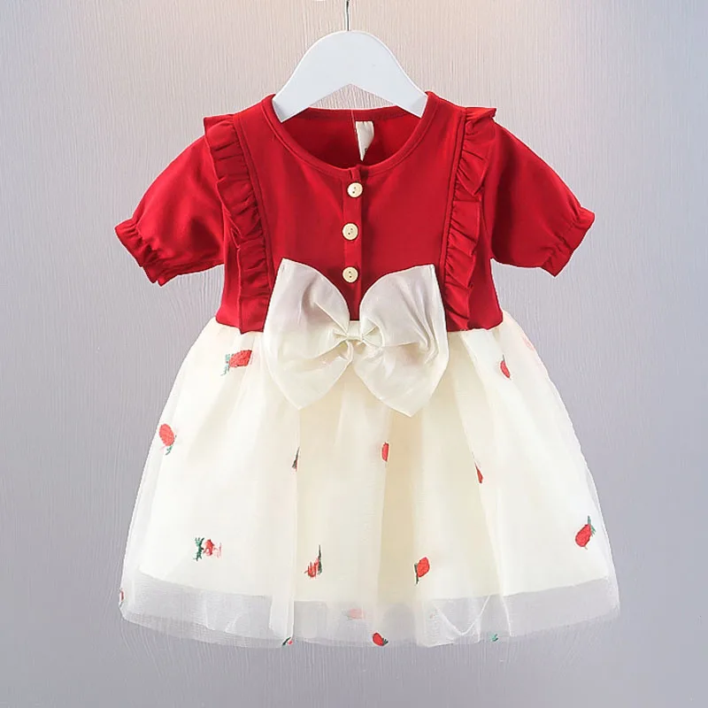 Summer Toddler Girl Dress Ruffle Sleeve Bow Princess Dress Birthday Party Embroidery Mesh Kid Costume Baby Girl Clothes A1306
Summer Toddler Girl Dress Ruffle Sleeve Bow Princess Dress Birthday Party Embroidery Mesh Kid Costume Baby Girl Clothes A1306