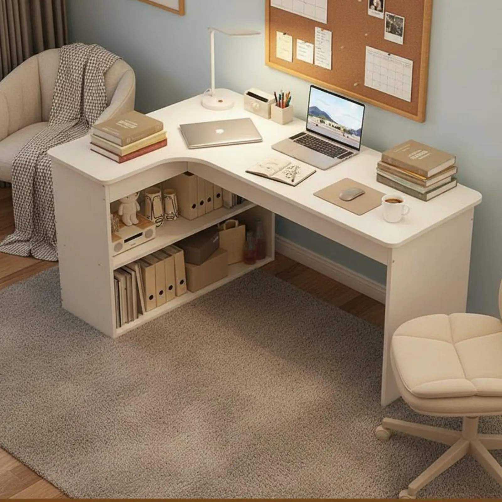 Writing Desk with Shelves Simple Design Corner Computer Desk Study Table Spacious Desktop Home Furniture Sturdy Construction
Writing Desk with Shelves Simple Design Corner Computer Desk Study Table Spacious Desktop Home Furniture Sturdy Construction