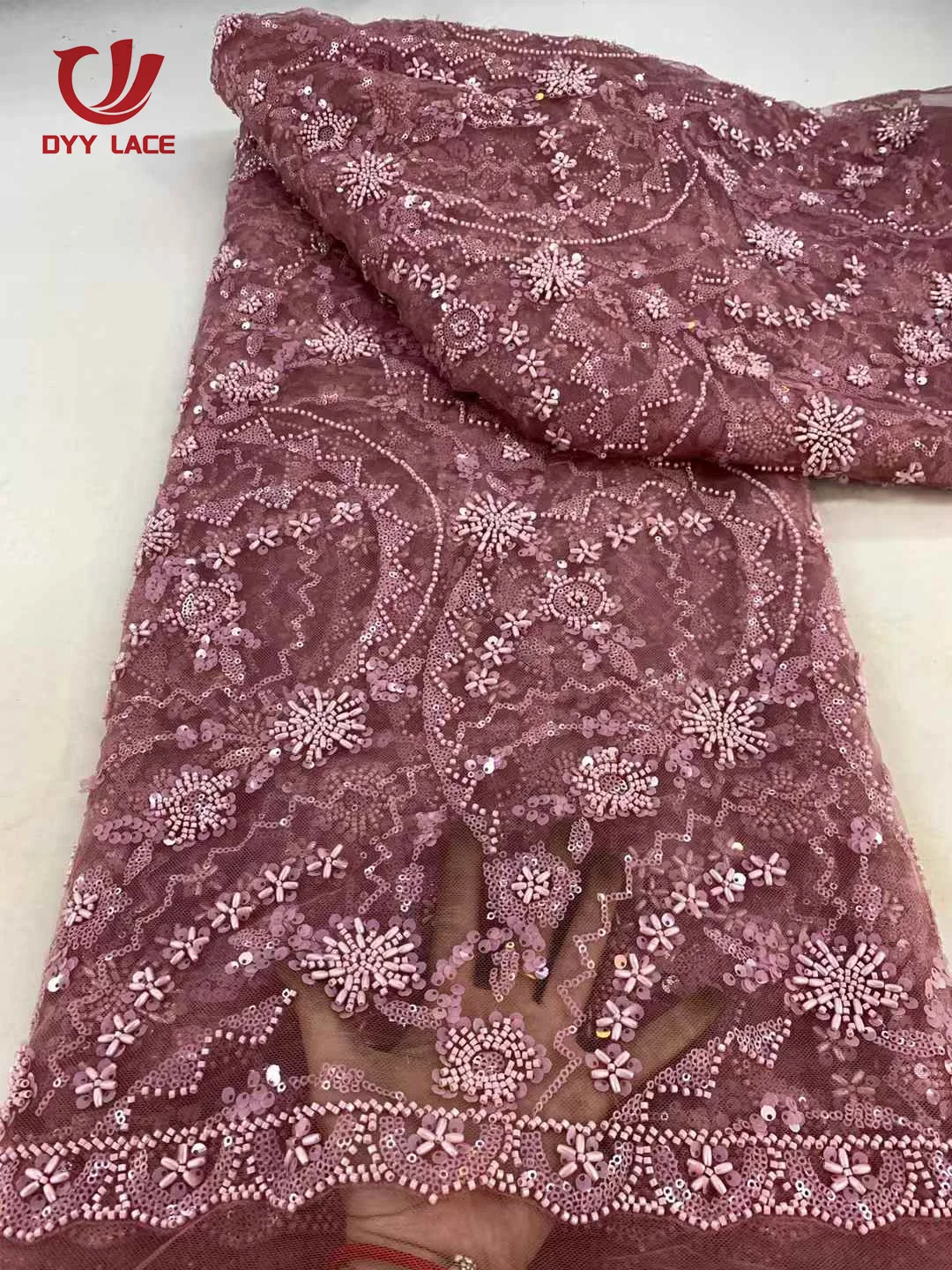 5 Yards African Sequins Lace Fabric Nigerian 2025 High Quality French Mesh Tulle Embroidery Beaded Wedding Dresses Lace Sewing
5 Yards African Sequins Lace Fabric Nigerian 2025 High Quality French Mesh Tulle Embroidery Beaded Wedding Dresses Lace Sewing