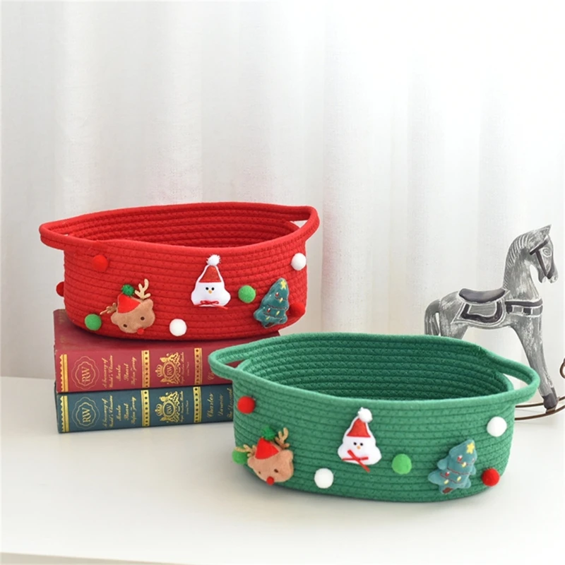 2pcs Holiday Themed Cotton Rope Storage Bin Hand Woven Basket for Christmas Home Decoration Desktop Sundries
2pcs Holiday Themed Cotton Rope Storage Bin Hand Woven Basket for Christmas Home Decoration Desktop Sundries
