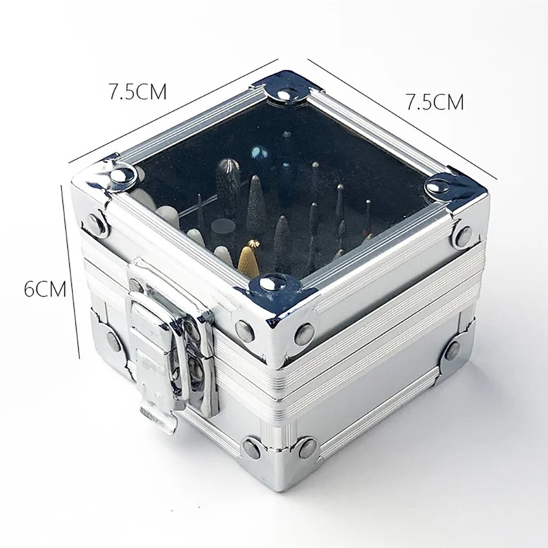 25 Holes Nail Drill Grinding Bit Holder Box Display Storage Container Nail Polishing Head Stand Metal Organizer Case
25 Holes Nail Drill Grinding Bit Holder Box Display Storage Container Nail Polishing Head Stand Metal Organizer Case