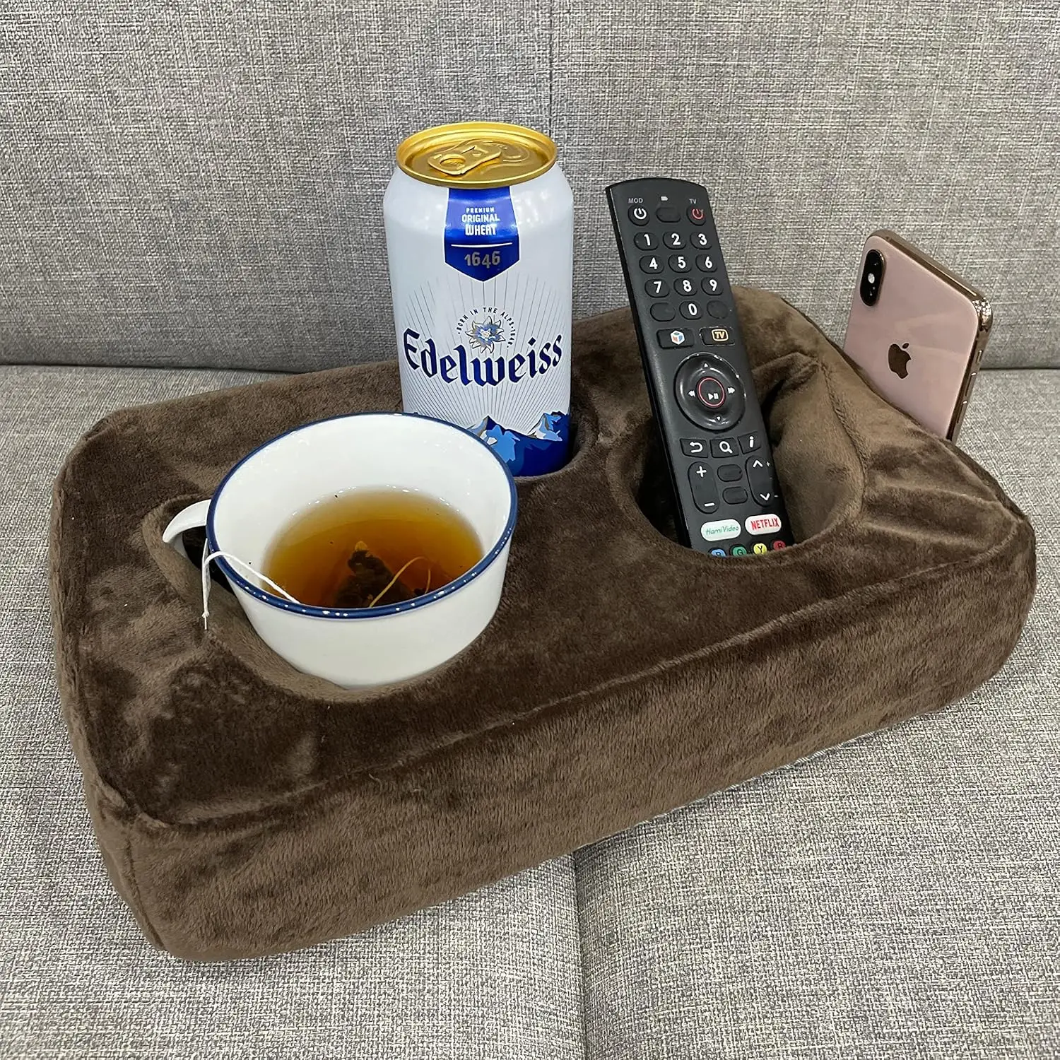 Couch Cup Holder Pillow, Couch Drinks Remotes Holder For Center Of Couch, For Sofa, Bed, Rv, Car (Brown)
Couch Cup Holder Pillow, Couch Drinks Remotes Holder For Center Of Couch, For Sofa, Bed, Rv, Car (Brown)