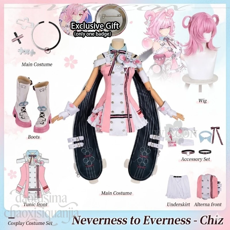 Neverness To Everness Cosplay Chiz Anime Game Costume Kawaii Pink Punk Y2K Dress Headwear Shoes Hat Wigs Jirai Kei Suit Party
Neverness To Everness Cosplay Chiz Anime Game Costume Kawaii Pink Punk Y2K Dress Headwear Shoes Hat Wigs Jirai Kei Suit Party