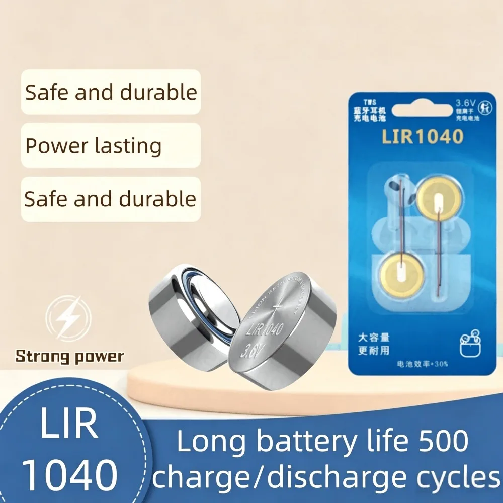 3.6V LIR1040 35mAh Rechargeable Battery Steel Shell Button Cell for TWS Bluetooth Headset Earphone
3.6V LIR1040 35mAh Rechargeable Battery Steel Shell Button Cell for TWS Bluetooth Headset Earphone