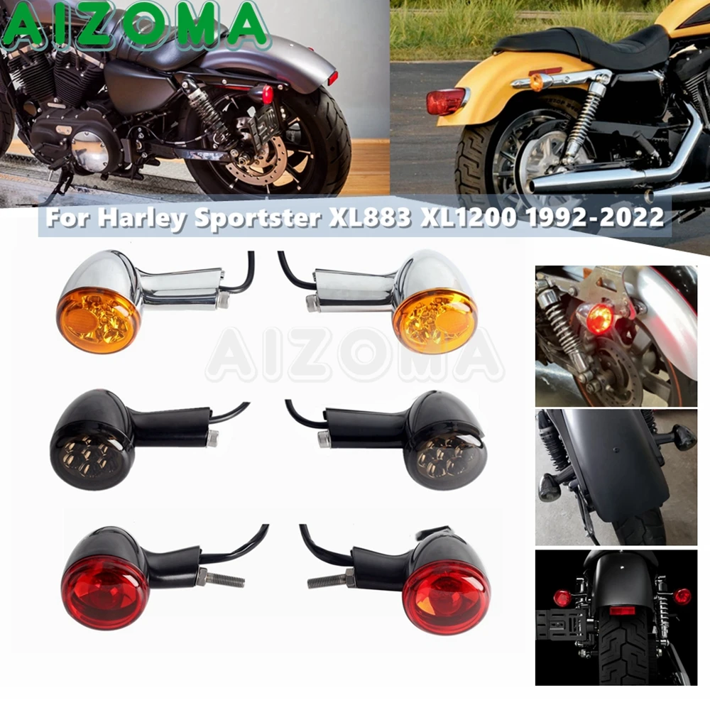 Yellow/Red/Smoke Lens LED Turn Signals Rear Blinker Brake Running Indicator Lights For Harley Sportster XL883 XL1200 1992-2022
Yellow/Red/Smoke Lens LED Turn Signals Rear Blinker Brake Running Indicator Lights For Harley Sportster XL883 XL1200 1992-2022