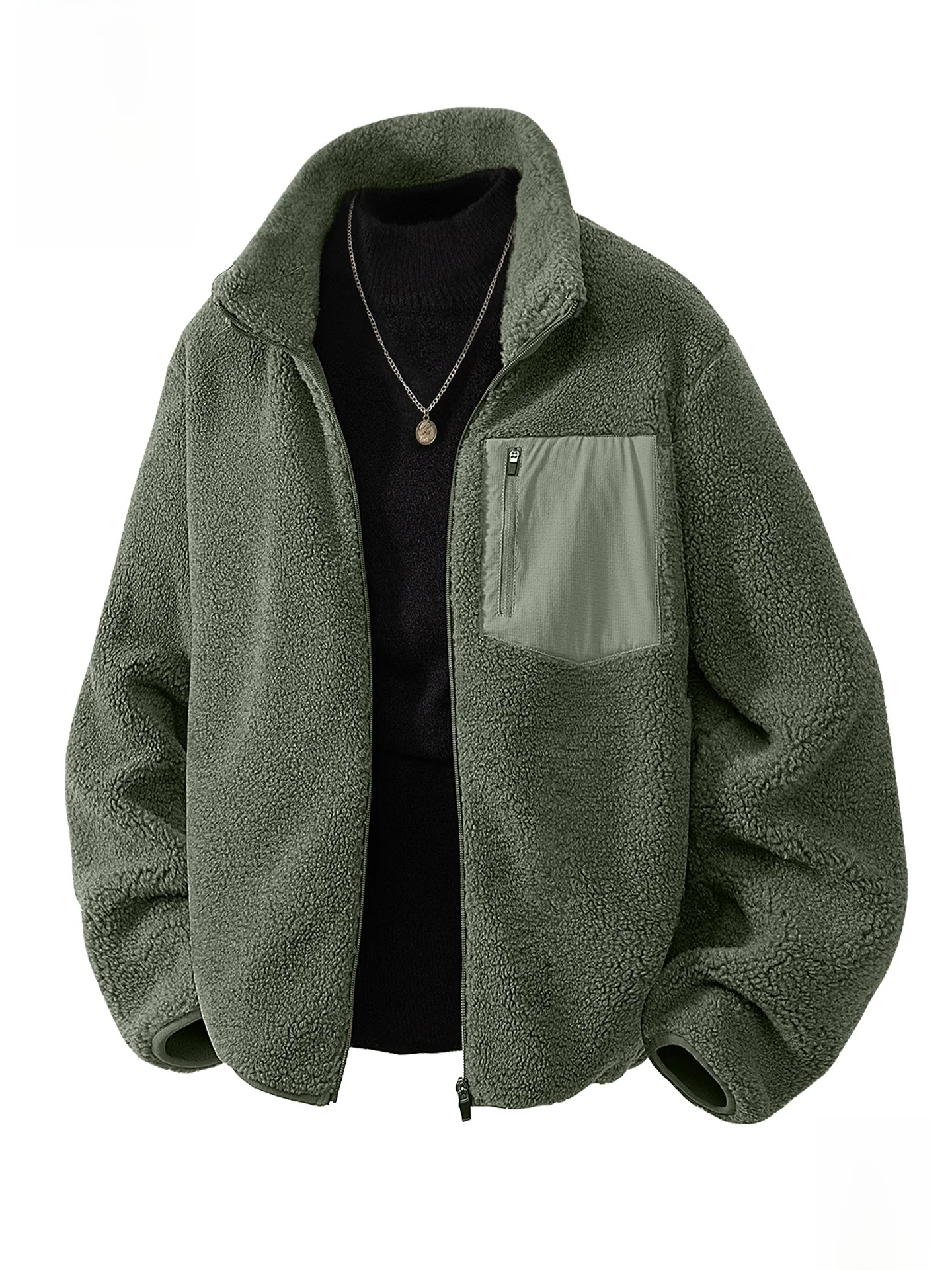 Thiened Fce Jaet Men's American Sle Fce Lined Stand Collar Open Cardigan Coat Warmth for Daily Wear
Thiened Fce Jaet Men's American Sle Fce Lined Stand Collar Open Cardigan Coat Warmth for Daily Wear