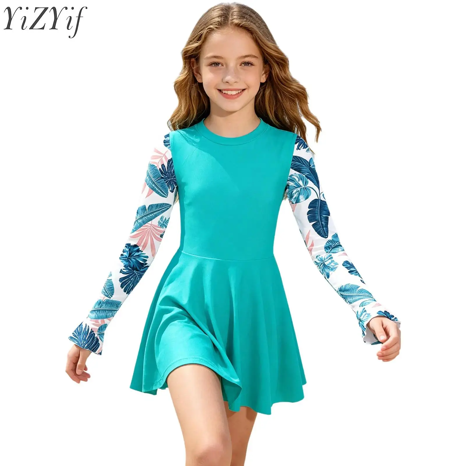 Kids Girls 2PCS Swimsuit Swimwear Beachwear Outfit Printed Long Sleeve Swim Dress with Shorts for Summer Holiday Bathing Suits
Kids Girls 2PCS Swimsuit Swimwear Beachwear Outfit Printed Long Sleeve Swim Dress with Shorts for Summer Holiday Bathing Suits