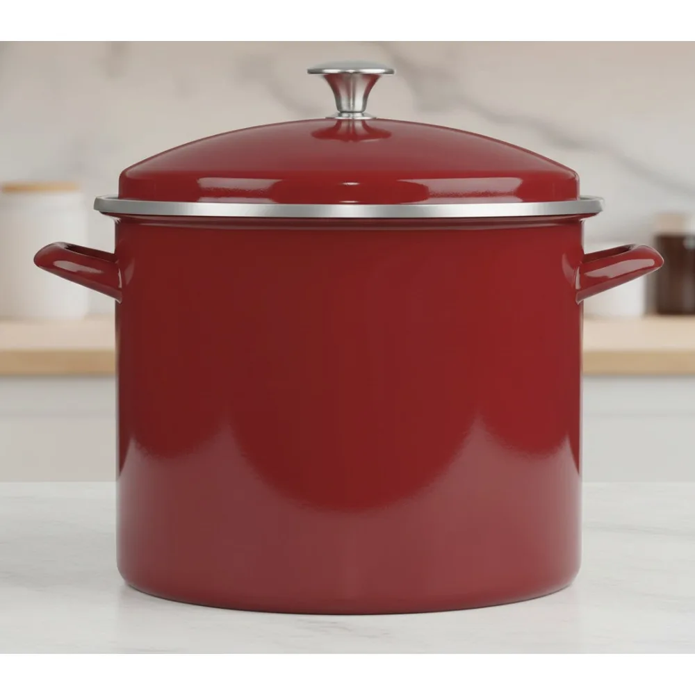 Large 12QT Red Stockpot with Lid, Heavy Duty Enamel Steel Cookware for Home Kitchen Cooking
Large 12QT Red Stockpot with Lid, Heavy Duty Enamel Steel Cookware for Home Kitchen Cooking