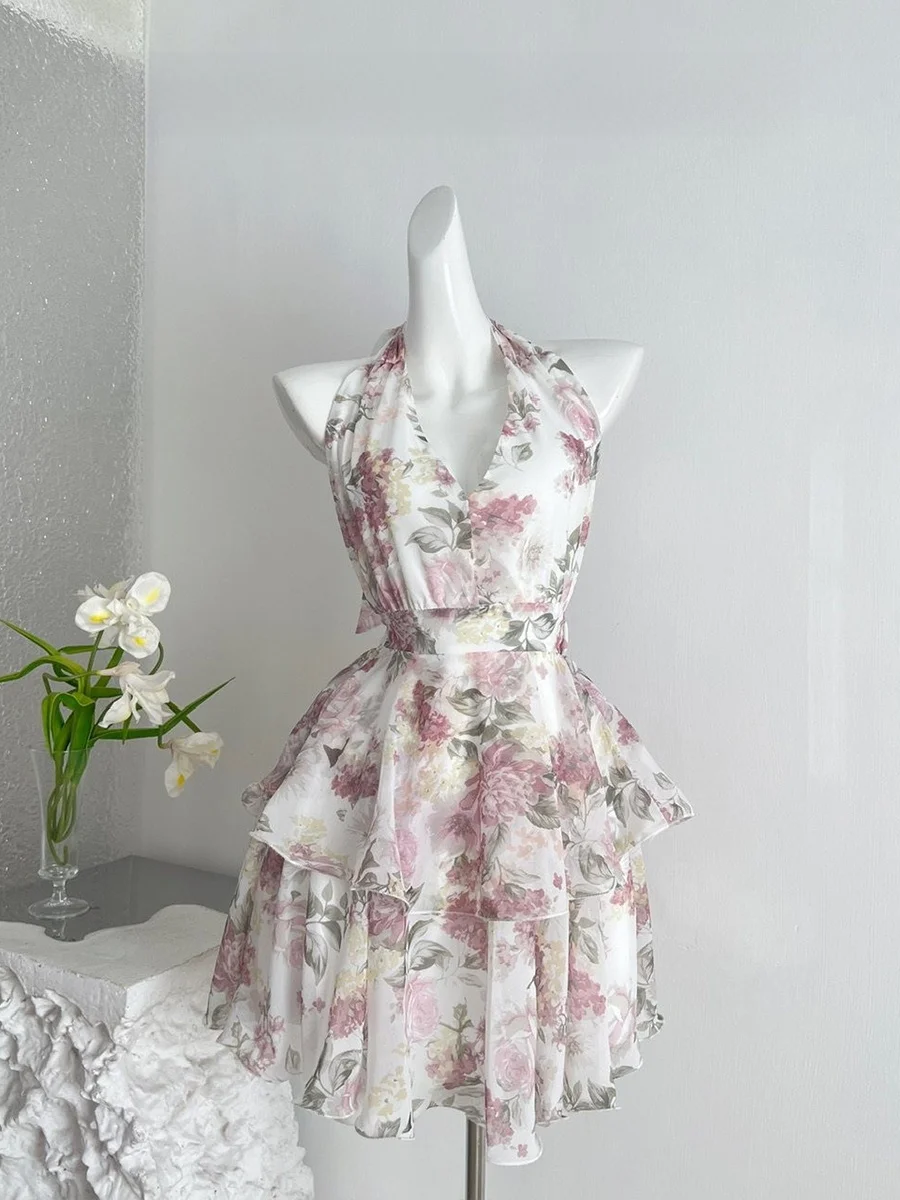 Luckymana Floral Print Summer Dress Women's Holiday Sexy Gauze Pure Desire Short Sleeve Polyester Fiber Hanfu Dress
Luckymana Floral Print Summer Dress Women's Holiday Sexy Gauze Pure Desire Short Sleeve Polyester Fiber Hanfu Dress