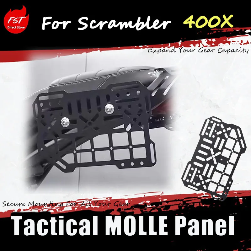 For the Scrambler 400X, the modification of the side-mounted bag tactical mounting plate, the edge protection bracket accessory.
For the Scrambler 400X, the modification of the side-mounted bag tactical mounting plate, the edge protection bracket accessory.