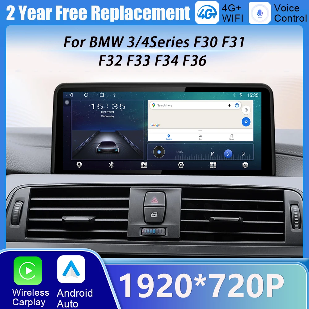 Wireless CarPlay AUTO 10.25inch For BMW 3/4Series F30 F31 F32 F33 F34 F36 Car Video Players GPS Navi 5G wifi
Wireless CarPlay AUTO 10.25inch For BMW 3/4Series F30 F31 F32 F33 F34 F36 Car Video Players GPS Navi 5G wifi