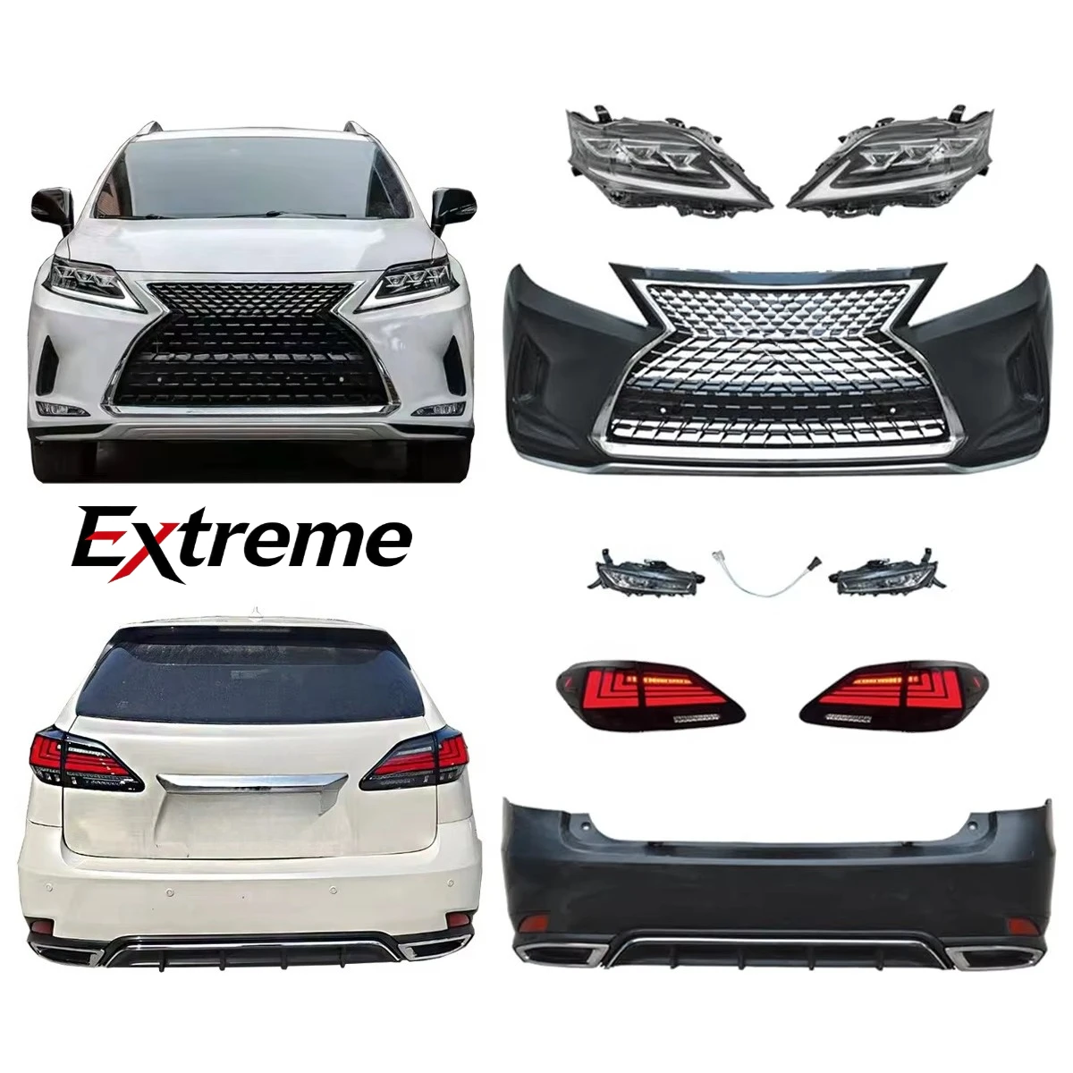 Car Body Kits for Lexus RX 2009-2015 Facelift to 2021 Look Model With Headlights Front Bumper Assembly Rear Bumpers Grilles
Car Body Kits for Lexus RX 2009-2015 Facelift to 2021 Look Model With Headlights Front Bumper Assembly Rear Bumpers Grilles