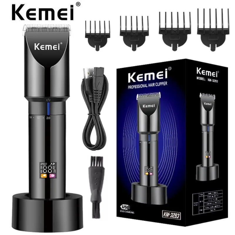 Kemei 3293 Professional cordless hair trimmer for kit adjustable hair clipper electric rechargeable haircut machine with base
Kemei 3293 Professional cordless hair trimmer for kit adjustable hair clipper electric rechargeable haircut machine with base