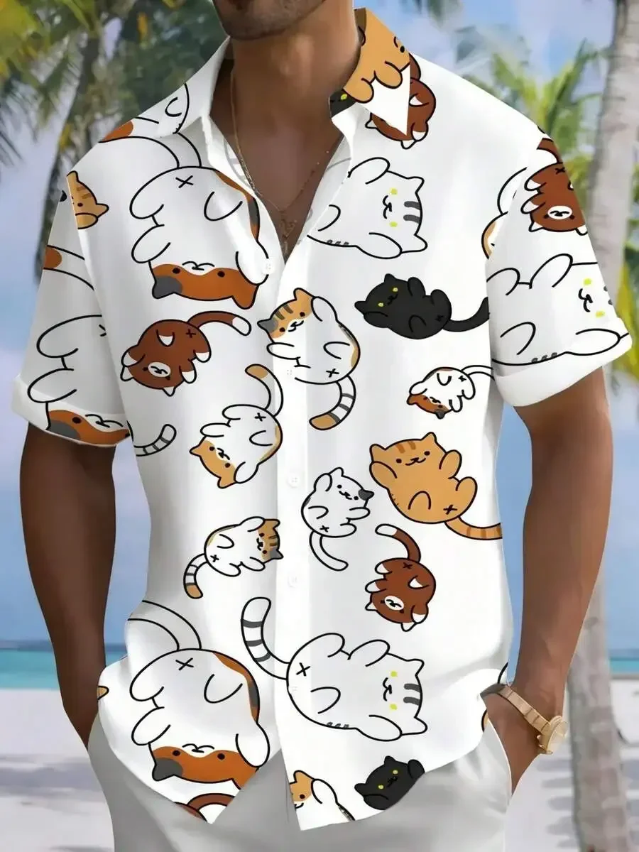 Cartoon Cats Print Casual Short Sleeve Mens Button Up Shirt Beach Style Summer
Cartoon Cats Print Casual Short Sleeve Mens Button Up Shirt Beach Style Summer